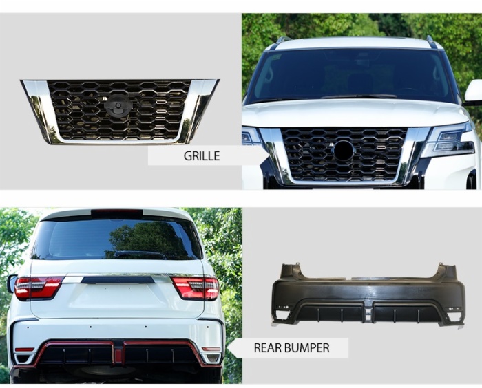 PP Grille Auto Front Rear Bumpers Body Kit For 2010-2019 Upgrade 2022 Nissan Patrol y62 Nismo Model